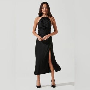 ASTR the label hopeless romantic satin dress black large